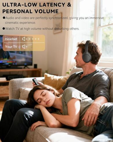 ANSTEN Wireless Headphones for TV Watching with Digital Optical RCA AUX 3.5 MM Transmitter Charging Dock in Kuwait