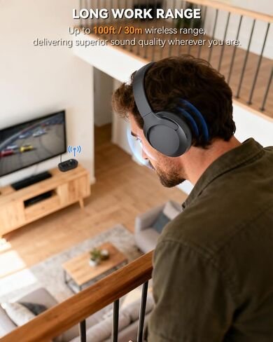 ANSTEN Wireless Headphones for TV Watching with Digital Optical RCA AUX 3.5 MM Transmitter Charging Dock in Kuwait