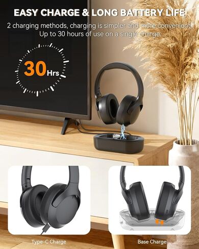 ANSTEN Wireless Headphones for TV Watching with Digital Optical RCA AUX 3.5 MM Transmitter Charging Dock in Kuwait