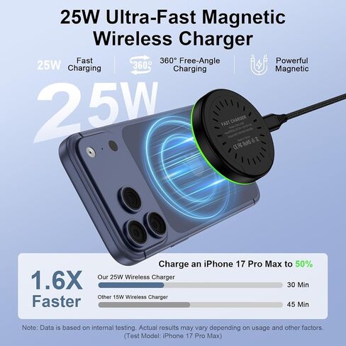 25W MagSafe Charger Samsung S26 Ultra Magnetic Wireless Phone Charger in Kuwait