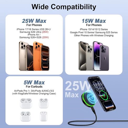 25W MagSafe Charger Samsung S26 Ultra Magnetic Wireless Phone Charger in Kuwait