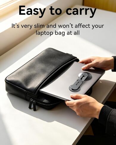 Magnetic Laptop Phone Holder with 15W Fast Wireless Charger, Foldable Hidden Stand Design for MagSafe iPhone 17/16/15/14/13/12, MacBook, Monitor Screen Side & Tesla Model 3/Y/S/X (Black) in Saudi Arabia