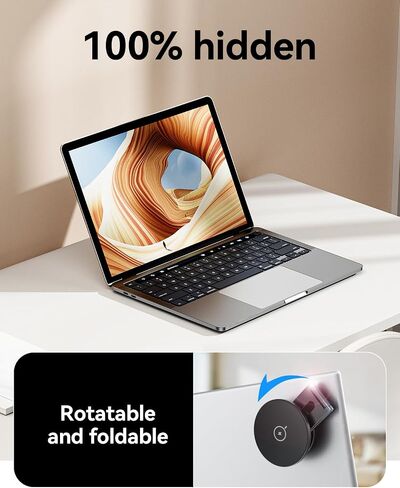 Magnetic Laptop Phone Holder with 15W Fast Wireless Charger, Foldable Hidden Stand Design for MagSafe iPhone 17/16/15/14/13/12, MacBook, Monitor Screen Side & Tesla Model 3/Y/S/X (Black) in Saudi Arabia