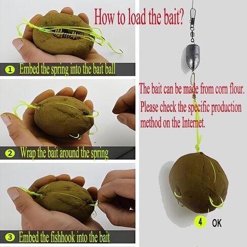 8-Pack Universal Carp Rigs, Spring Feeder Hooks for Carp Bait in Saudi Arabia