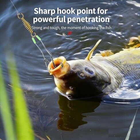 8-Pack Universal Carp Rigs, Spring Feeder Hooks for Carp Bait in Saudi Arabia