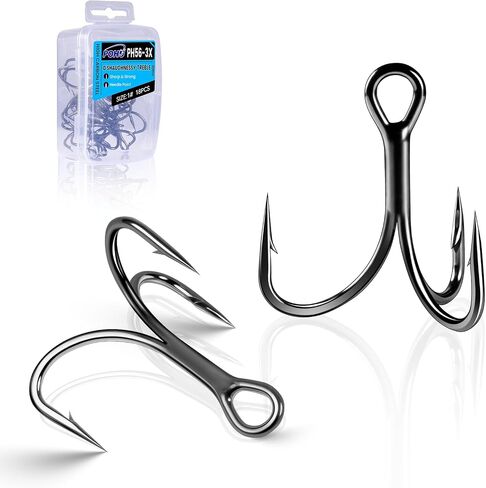 Treble Fishing Hooks,4X Strong O'Shaughnessy Triple Hooks for Lures in Kuwait
