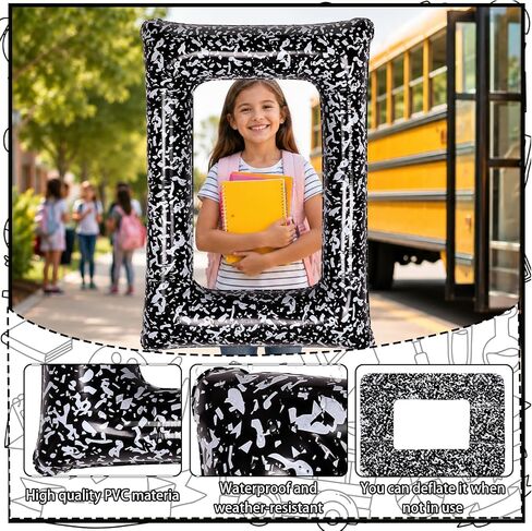 Inflatable Back to School Balloons Photo Booth Props 18×26 Inch Composition Balloon Photo Props Inflatable Balloon Selfie Backdrop for Back to School Party Supplies in Kuwait