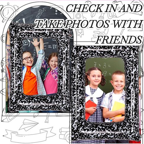 Inflatable Back to School Balloons Photo Booth Props 18×26 Inch Composition Balloon Photo Props Inflatable Balloon Selfie Backdrop for Back to School Party Supplies in Kuwait