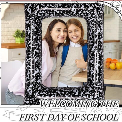 Inflatable Back to School Balloons Photo Booth Props 18×26 Inch Composition Balloon Photo Props Inflatable Balloon Selfie Backdrop for Back to School Party Supplies in Kuwait
