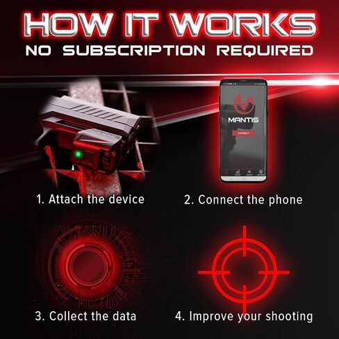 Mantis X3 Shooting Performance System |Dry Fire Training System | Works with Any Pistol, Rifle, or Airsoft/CO2 | Score & Analyze Every Shot with Free App | Shooting Practice at Home in Kuwait