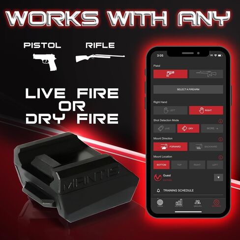 Mantis X3 Shooting Performance System |Dry Fire Training System | Works with Any Pistol, Rifle, or Airsoft/CO2 | Score & Analyze Every Shot with Free App | Shooting Practice at Home in Kuwait
