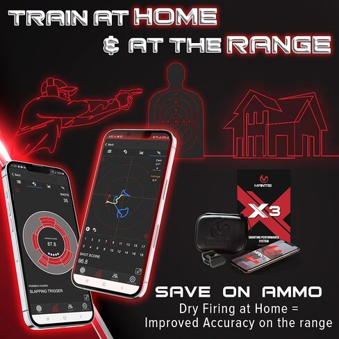 Mantis X3 Shooting Performance System |Dry Fire Training System | Works with Any Pistol, Rifle, or Airsoft/CO2 | Score & Analyze Every Shot with Free App | Shooting Practice at Home in Kuwait