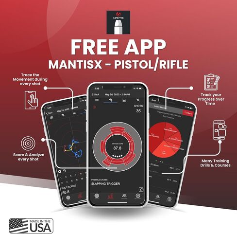 Mantis X3 Shooting Performance System |Dry Fire Training System | Works with Any Pistol, Rifle, or Airsoft/CO2 | Score & Analyze Every Shot with Free App | Shooting Practice at Home in Kuwait