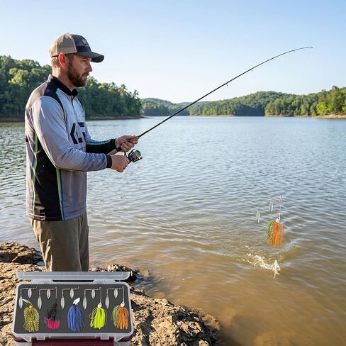 6 Pack Spinner Baits,Chatter Bait，High-Vibration Fishing Lures for Freshwater Bass, and Musky in Stained Waters and Underwater Structures in Kuwait