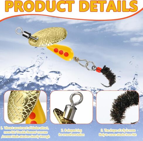 10 Pcs Trout Spinners Inline Spinner Baits Bulk in Kuwait