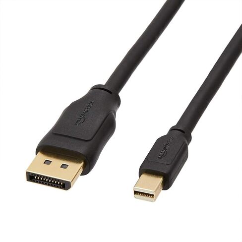Amazon Basics Mini DisplayPort to DisplayPort Cable, 4K Display, Gold-Plated Plugs, 6 Foot, Black in Kuwait