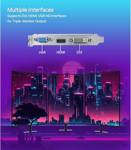 SOYO GeForce GT 740 4GB DDR3 Low Profile Graphics Card, 128-Bit 384SP HDMI/VGA/DVI-D Port Triple Output, SFF Half-Height Video Card for Slim Desktop PCs, Supports Windows 11/10/8/7 in Kuwait