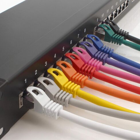 1aTTack.de Cat.7 LAN ethernet Cable 5m - 5 Colors Set 03 - Cat7 LAN Network 10GBASE-T - 10000 Mbps (Sftp Pimf) Double Shielded patchcable RJ45 Plug Cat.6a in Kuwait