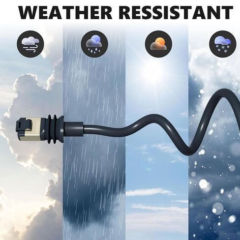 Rectangular Satellite Replacement Cable 30FT High Speed Internet for Outdoor Use 1 Unit in Kuwait