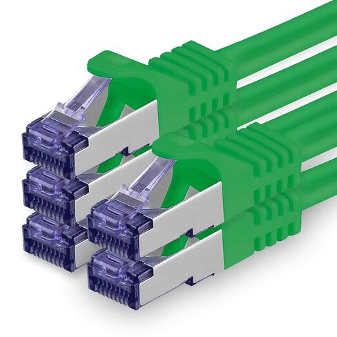 1aTTack.de Cat.7 LAN ethernet Cable 0,5m - Green - Cat7 LAN Network 10GBASE-T - 10000 Mbps (Sftp Pimf) Double Shielded patchcable RJ45 Plug Cat.6a in Kuwait