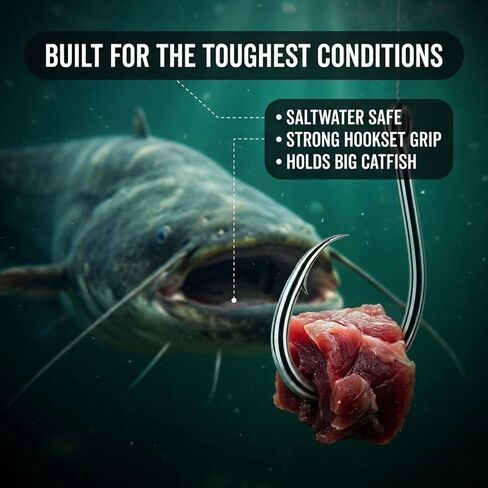 Circle Hooks Saltwater, Fishing Hooks Freshwater, Catfish Rig, Catfish Hooks, Drop Shot Hooks, Catfishing Equipment in Kuwait