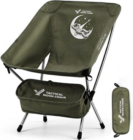Trailblaze Ultralight Camping Chair, 2.1 LBS Compact Folding Chair with Anti-Sinking Feet, Sturdy Portable Backpacking Chair Supports 330 LBS (Green, Standard) in Kuwait
