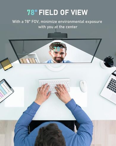 4K Webcam with Lights, PDAF Autofocus Computer Camera for PC/Mac, 78°FOV Web cam with 2 Noise-Canceling Microphone, USB Computer Web Camera for Laptop, Mac, Zoom in Kuwait