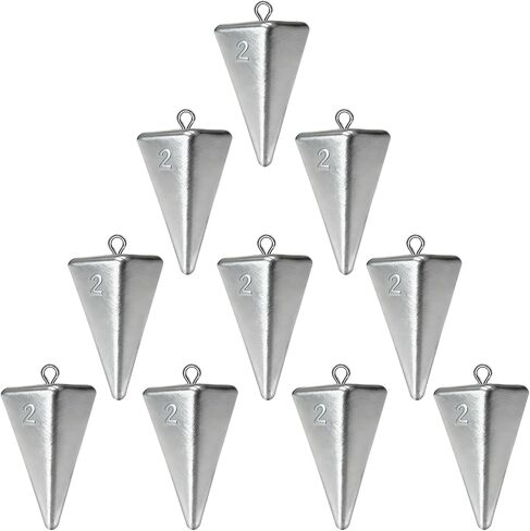Pyramid Sinkers Fishing Weights Assortment 1oz-4oz, Surf Casting Sinkers for Saltwater Beach Fishing, Triangle Lead Weights Anti Roll Strong Hold in Kuwait