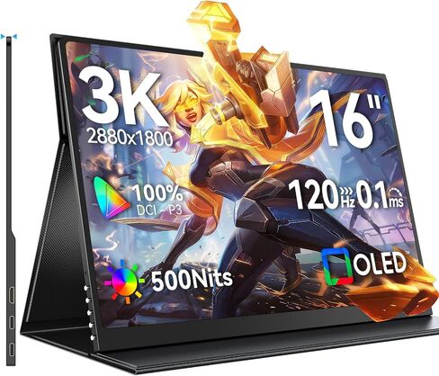 UPERFECT OLED Portable Monitor, 16" 3K 120Hz 0.1ms Portable Gaming Monitor in Kuwait