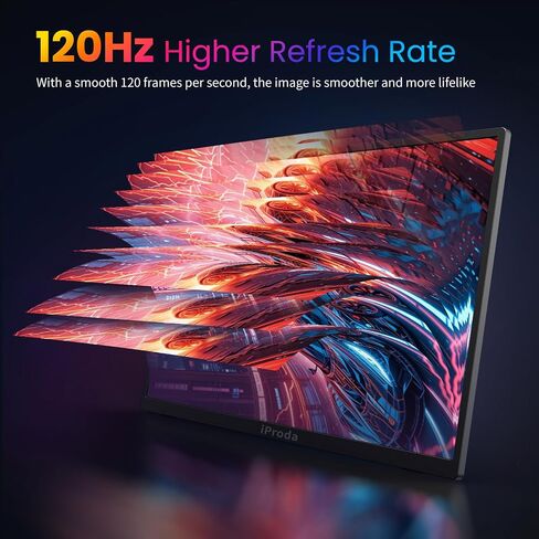 18.5 Inch Portable Monitor, HDMI USB-C Slim 120Hz Portable Gaming Monitor in Saudi Arabia