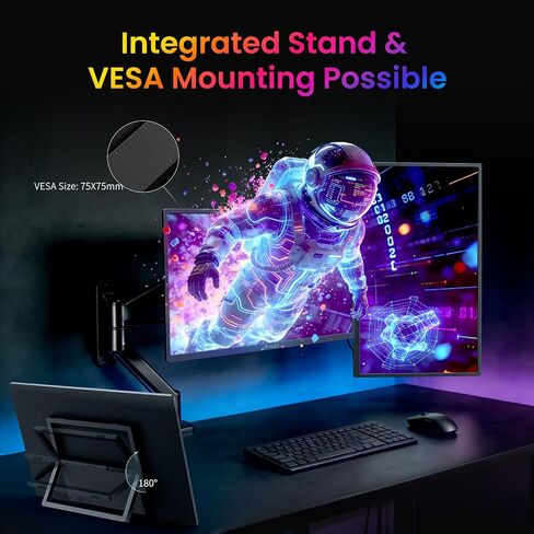 18.5 Inch Portable Monitor, HDMI USB-C Slim 120Hz Portable Gaming Monitor in Saudi Arabia