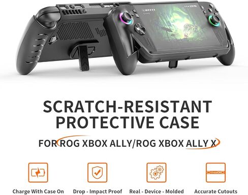Protective Case for ASUS Rog Xbox Ally X & Rog Xbox Ally 2025, TPU Cover with Kickstand for Gaming Handheld Cover Case Accessories, Anti-Collision,Non-Slip,Anti-Scratch Design,Black in Saudi Arabia