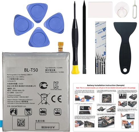 New Upgraded Battery for LG Velvet 5G, BL-T50 Replacement Battery Compatible with LG Velvet 5G T-Mobile Verizon, with Repair Tools & Instruction in Kuwait