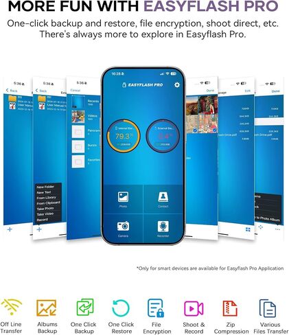 Flash Drive for Phone 256GB, 4 in 1 USB Type C Memory Stick, Photo Stick External Storage Thumb Drive for Phone Pad Android Computer, Titanium Purple in Kuwait