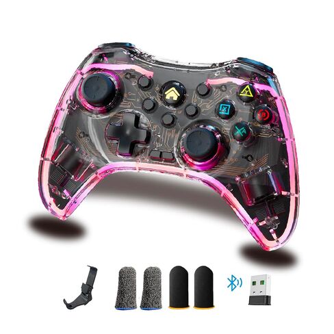 TurbX Wireless Game Controller Set for Nintendo Switch, PS4, iPhone, Android Phone, PC Steam Deck, Windows. Bluetooth video games joycon w/ Finger Sleeves, Phone Grip, PC Adapter, LED Light & Vibration in Kuwait