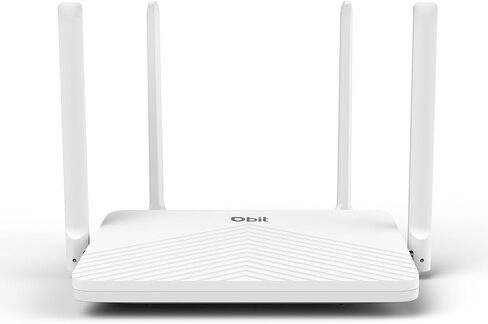 DBIT AC1200 WiFi Router 2.4GHz +5GHz Dual Band MU-MIMO Wireless Internet Router with 4 Gigabit Ethernet Ports, 4 x 5dBi Antennas, Bridge & Repeater Mode, EasyMesh, Guest Network (T18-21K) in Kuwait