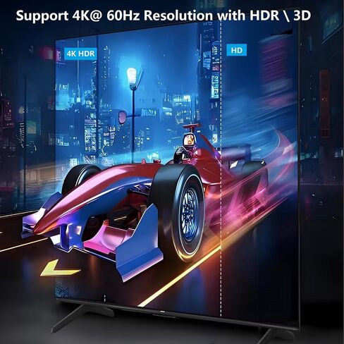 2x4 HDMI Switch Splitter 2 in 4 Out w/Remote, 4K@60Hz Down Scaler in Kuwait