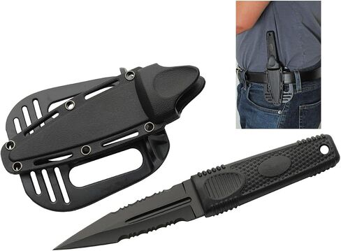 Rite Edge 8" Hunting Knife, 4" Black Stainless Steel Blade with ABS Sheath in Kuwait