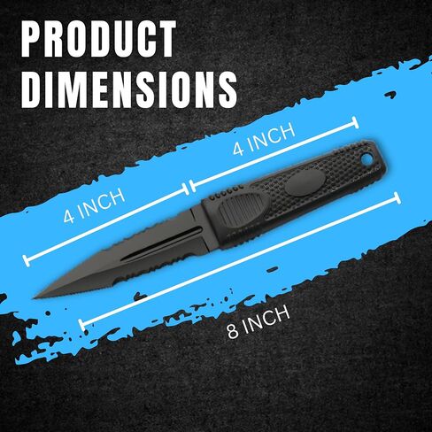 Rite Edge 8" Hunting Knife, 4" Black Stainless Steel Blade with ABS Sheath in Kuwait