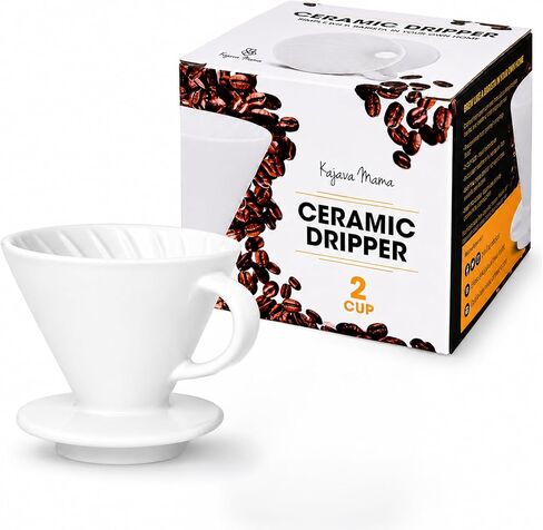 Ceramic Pour Over Coffee Dripper V02 Manual Brewer White, 2 Cup in Saudi Arabia