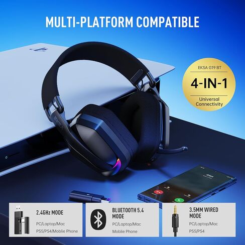 EKSA 2.4GHz Wireless Gaming Headset for PS5/PS4, PC, Switch, Mac in Kuwait