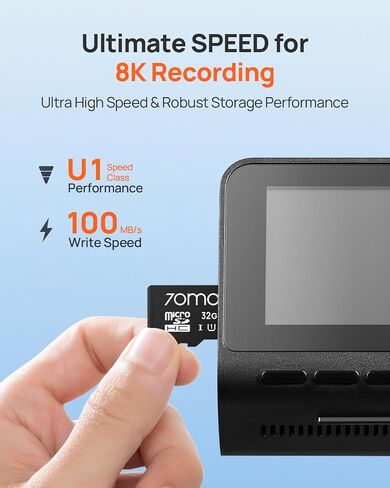 【70mai Dash Cam A500S + UP03 + 32GB SD Card】 70mai True 2.7k Dashcam A500S with Sony IMX335 Built-in WiFi GPS ADAS 140° Wide Angle WDR in Kuwait