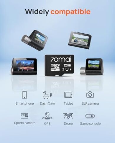 【70mai Dash Cam A500S + UP03 + 32GB SD Card】 70mai True 2.7k Dashcam A500S with Sony IMX335 Built-in WiFi GPS ADAS 140° Wide Angle WDR in Kuwait