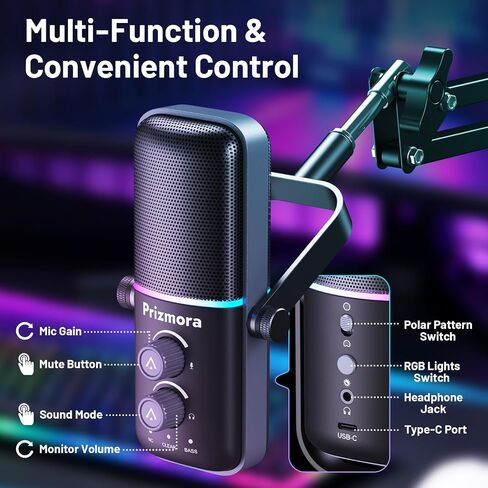 Gaming Microphone Set with Boom Arm, USB Microphone, Gaming Equipment Mic in Kuwait