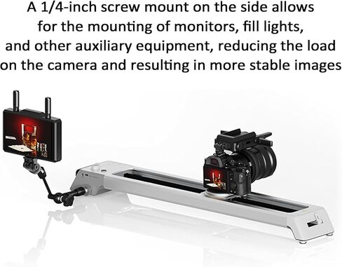 Motorized Camera Slider, 125° Panorama Rotating Dolly Rail, App Control, for Time-Lapse and Video Shooting, 5.5-11Lbs Load Capacity,Precise Speed Control in Kuwait
