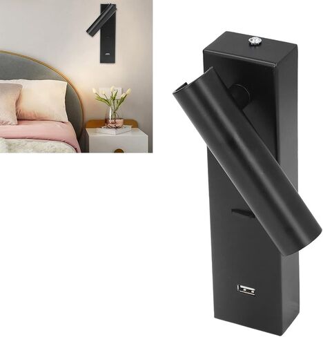 Aluminum Alloy 350° Rotating LED Wall Light Reading Light USB Port Bedroom Lighting in Kuwait