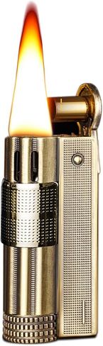 Lighter, Gold, Kerosene Lighter, Refillable, Windproof Flame, Beautifully Designed, Candle，Suitable for Birthday Gifts for Men's Fathers and Husbands (Gold) in Kuwait