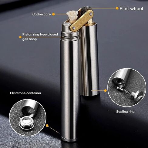 2pcs Torch Lighter Kerosene Windproof Lighter Refillable Adjustable Jet Flame Lighter for Candle Kitchen Grill Camping Jewellery Welding Men's Gift with Gift Box (Silver + Gold)_ in Saudi Arabia