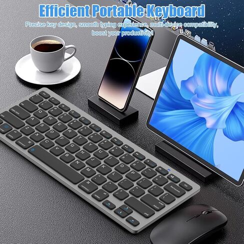 Bluetooth Keyboard for iPad 10th, 9th, 8th Gen, iPad Pro 12.9/11/10.5/9.7 in, iPad Air/Mini, Mac, MacBook, iMac, Tablets, PC Desktop Laptop - Wireless Computer Keyboard, Office Accessories Supplies in Kuwait