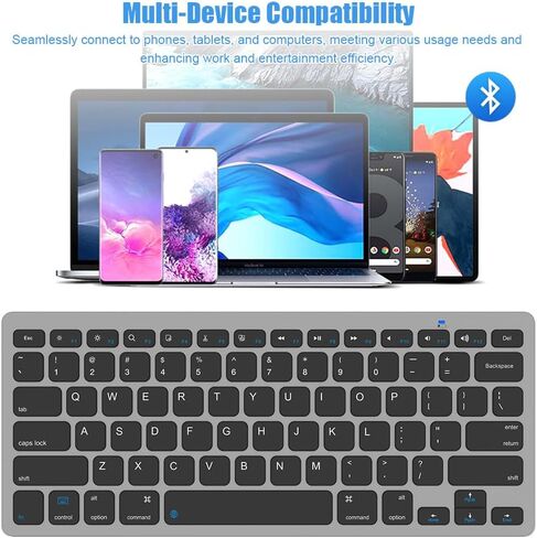 Bluetooth Keyboard for iPad 10th, 9th, 8th Gen, iPad Pro 12.9/11/10.5/9.7 in, iPad Air/Mini, Mac, MacBook, iMac, Tablets, PC Desktop Laptop - Wireless Computer Keyboard, Office Accessories Supplies in Kuwait